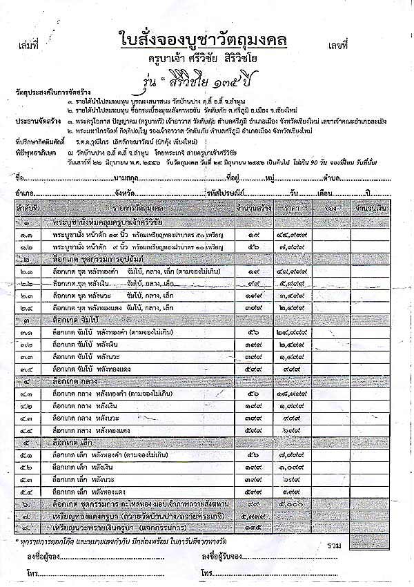 เปิดจองล็อกเกต ครูบาเจ้าศรีวิไชย รุ่น สิริวิชโย ๑๓๕ ปี