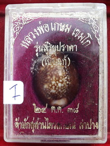 บี้ยแก้หลวงพ่อเกษม เขมโก สำนักสุสานไตรลักษณ์ จังหวัดลำปาง รุ่น สุริยุปราคา ปี 38 ตะกรุดเงิน