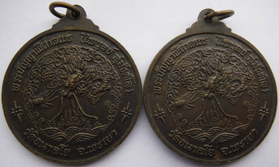 เหรียญกลมใหญ่หลวงพ่อไพบูลย์ วัดอนาลโย พะเยา 2 เหรียญ
