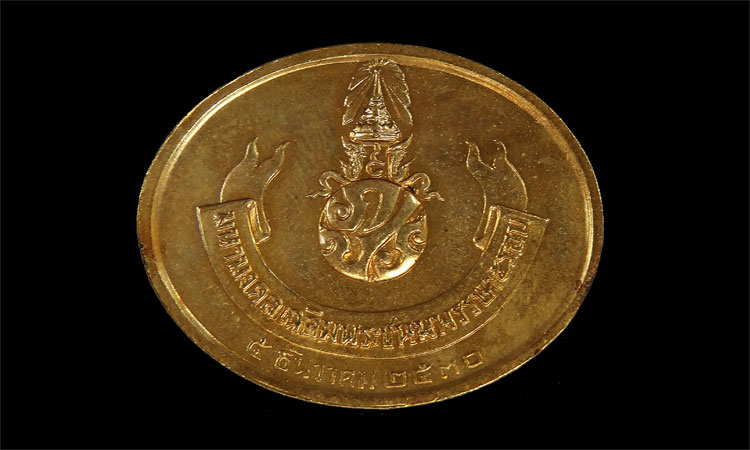 เหรียญพระนอน วัดโพธิ์ หลัง ภปร. ในหลวง 5 รอบ ปี30