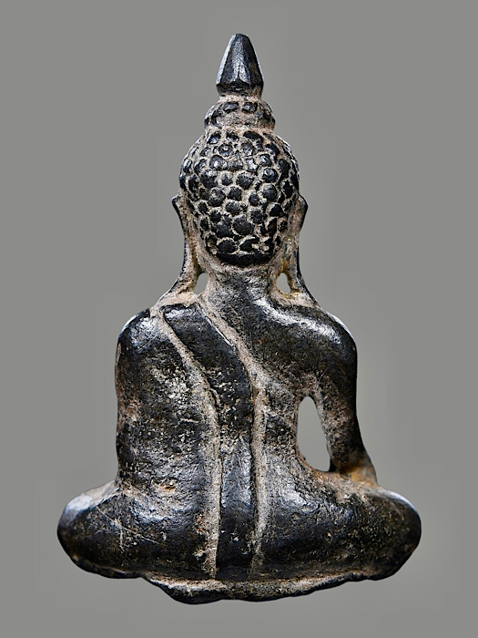 พระพุทธรูปสมัยอยุธยาราชวงศ์ปราสาท สัมฤทธิ์เงิน2cm