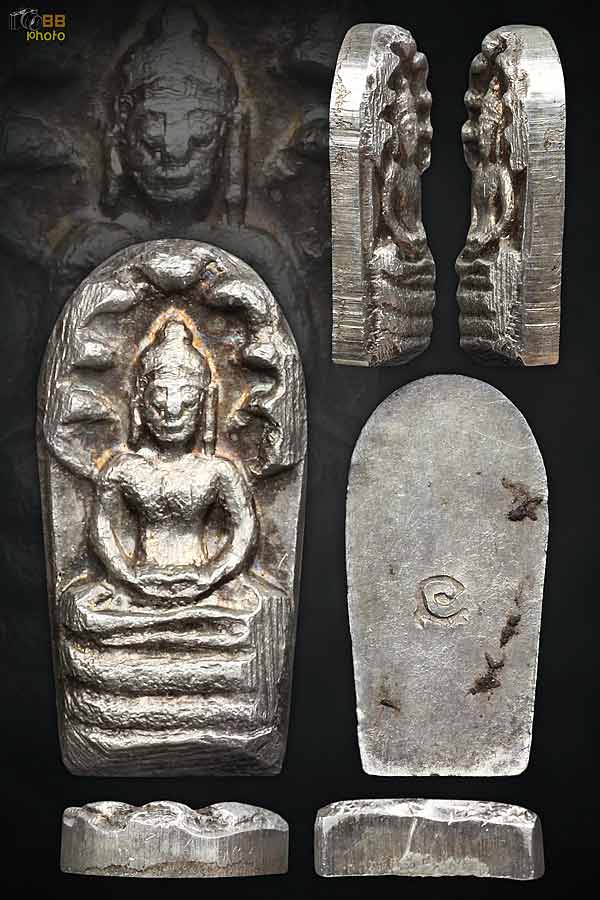 พระปรกใบมะขาม ท่านเจ้าคุณนร เนื้อเงิน