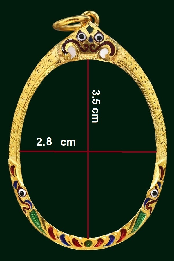 กรอบทองคำลงยา size W2.8xH3.5cm 