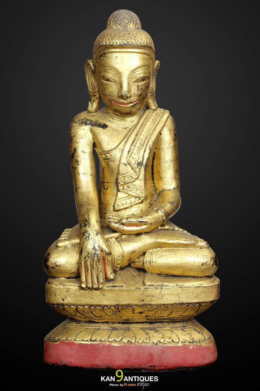 พระพุทธรูปไม้  ศิลปะพม่า