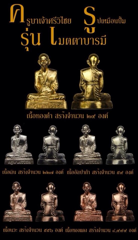 รูปเหมือนปั๊ม พระครูบาเจ้าศรีวิชัย "รุ่น เมตตาบารมี"