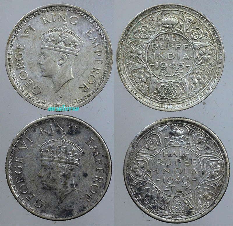 #18574 เหรียญอินเดียรูปี King George VI