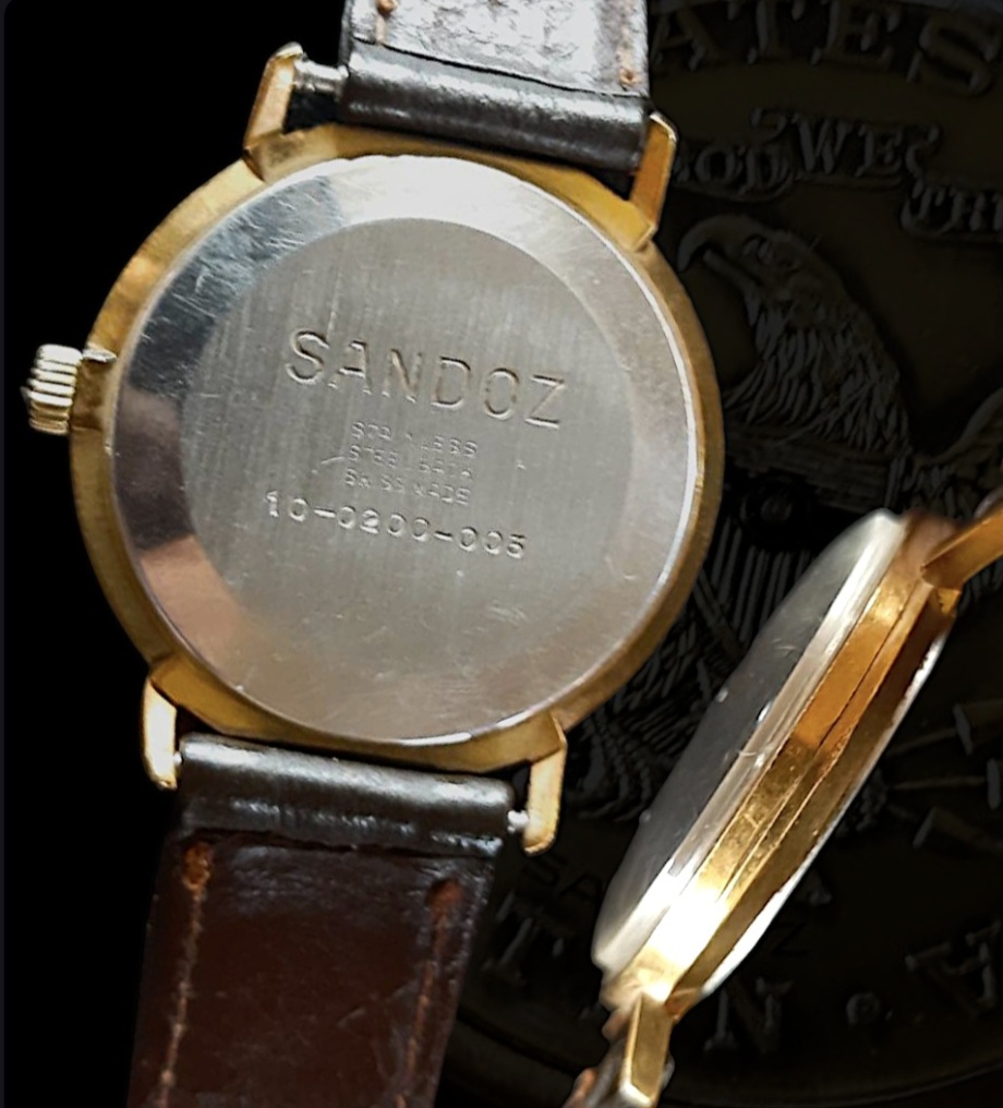 นาฬิกา Sandoz swiss หน้าเหรียญ หายาก.