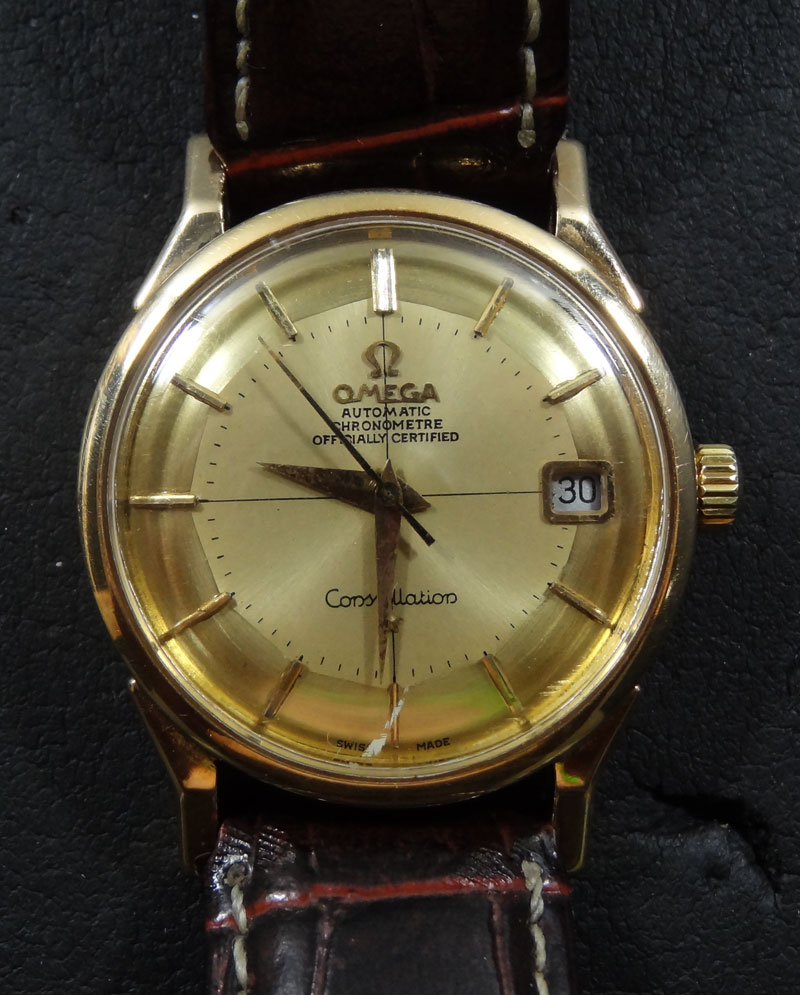 นาฬิกา Omega หอดูดาว หน้าปัดทอง ตัวเรือนทอง18K